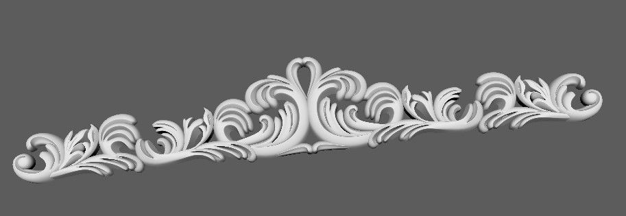 Central decor ornament for furniture 3D model_2