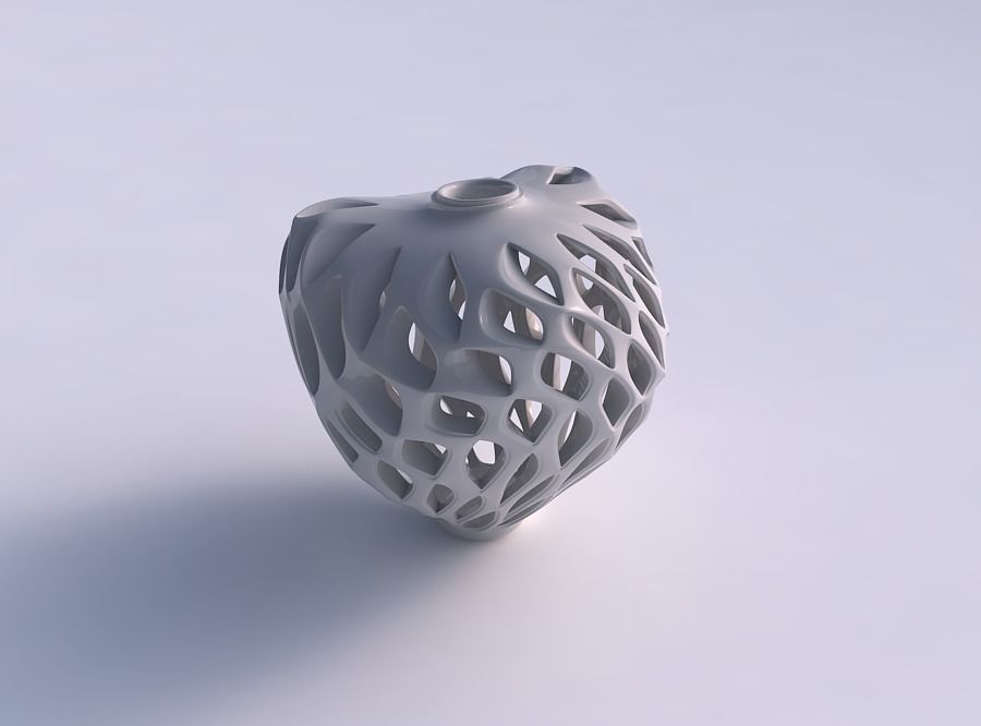 Vase twisted spherical compressed bottom with smooth cuts and... 3D print model_0