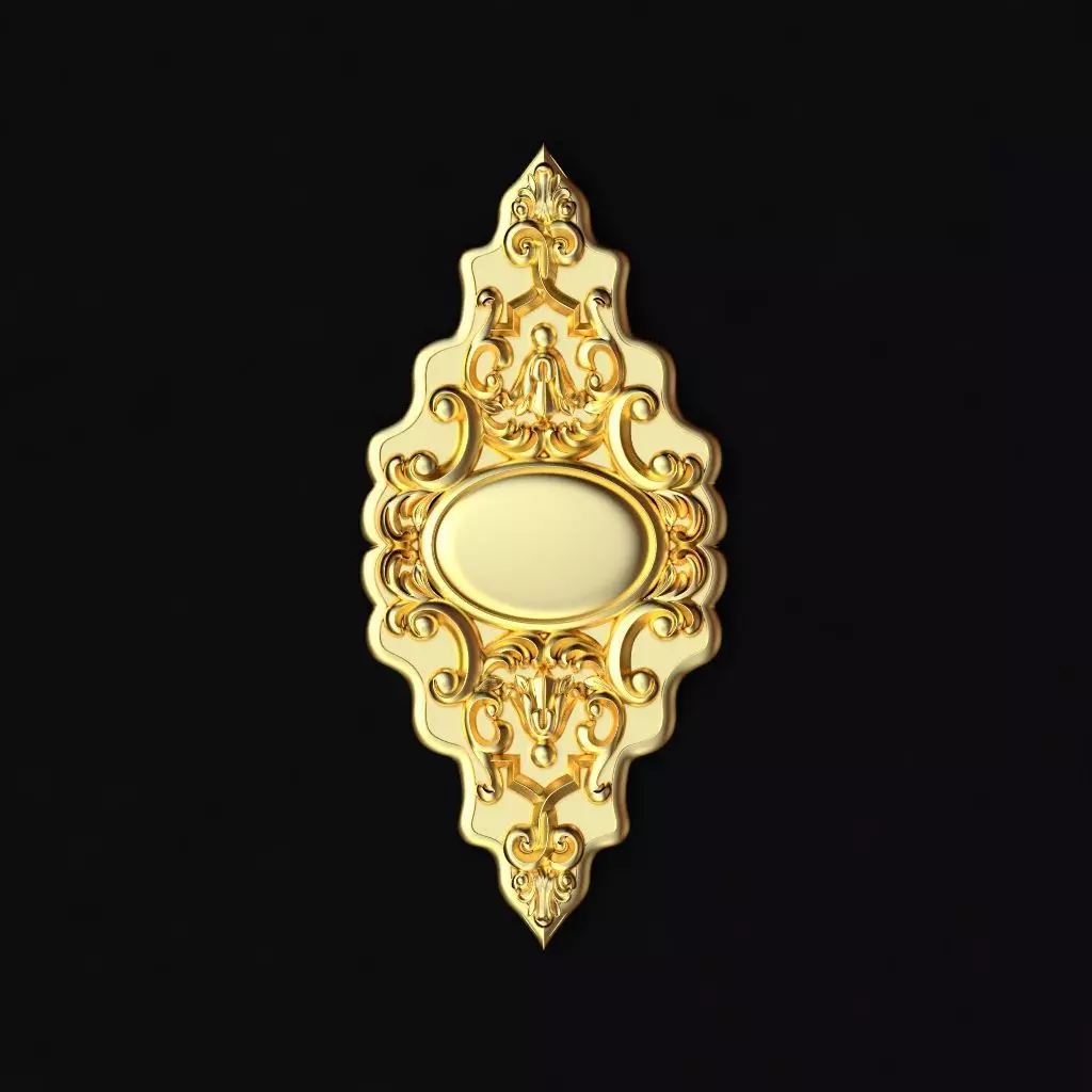 Central decor ornament for furniture 3D model_0