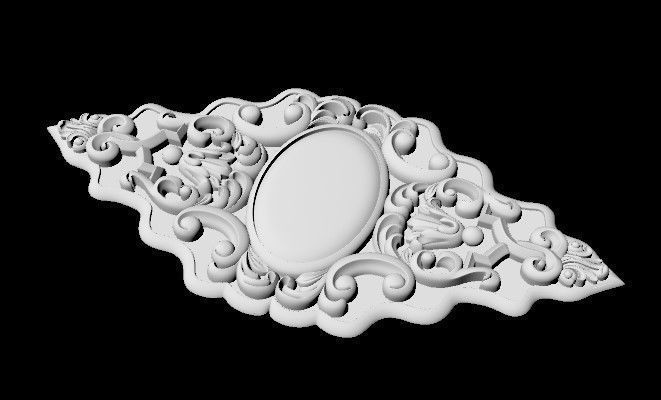 Central decor ornament for furniture 3D model_2