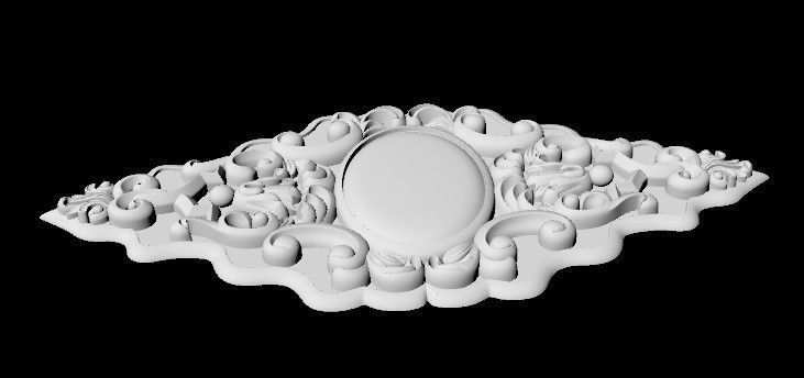 Central decor ornament for furniture 3D model_4