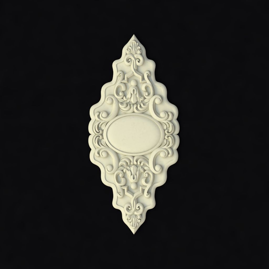 Central decor ornament for furniture 3D model_1