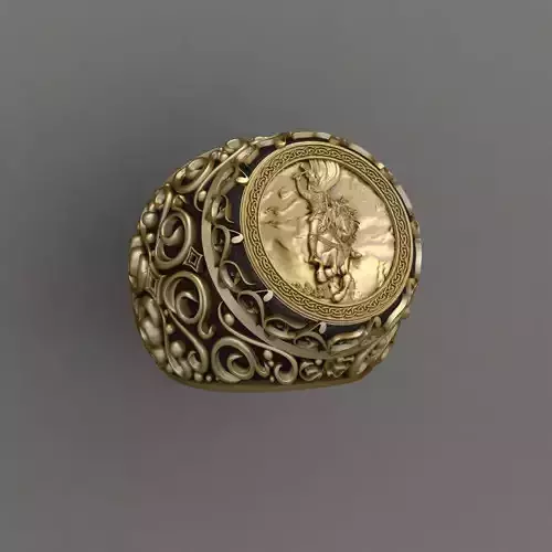 Royal King with Horse Ring 3d print model