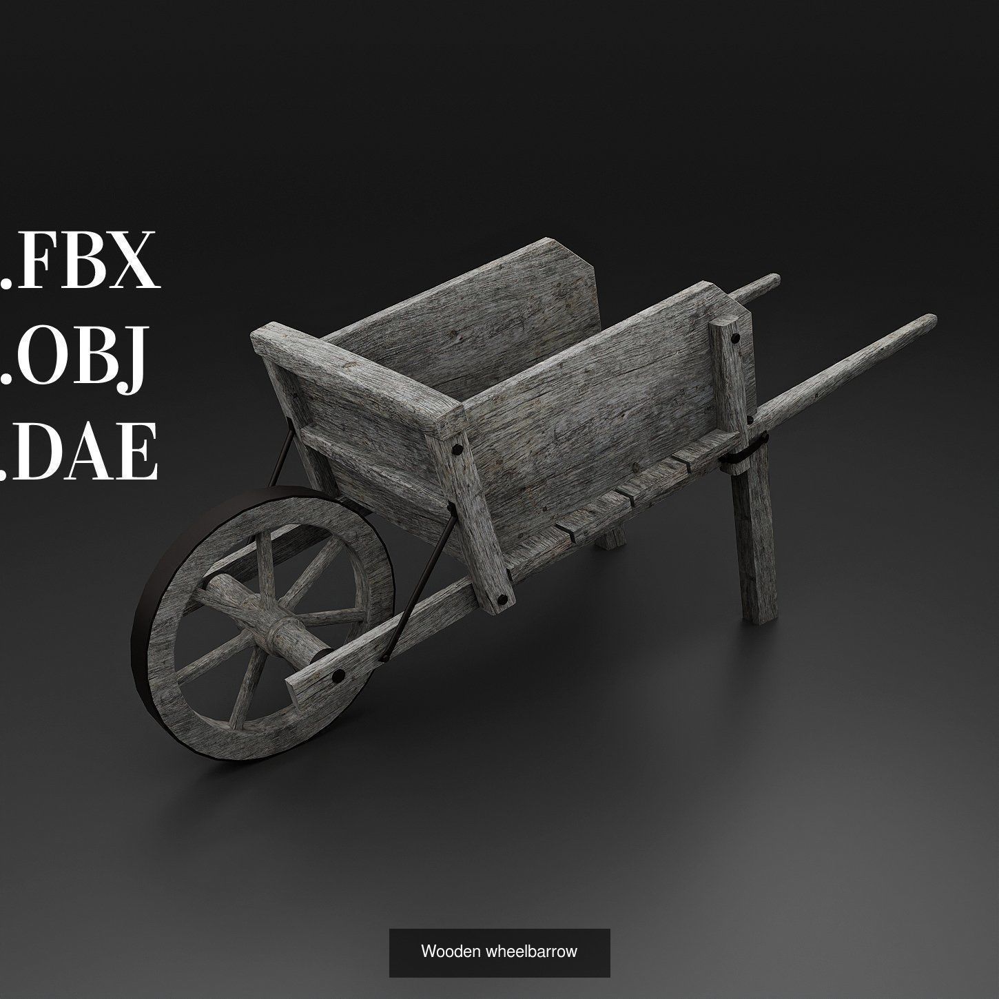 Several medieval assets medieval home and wheelbarrow 3D Model Collection_3