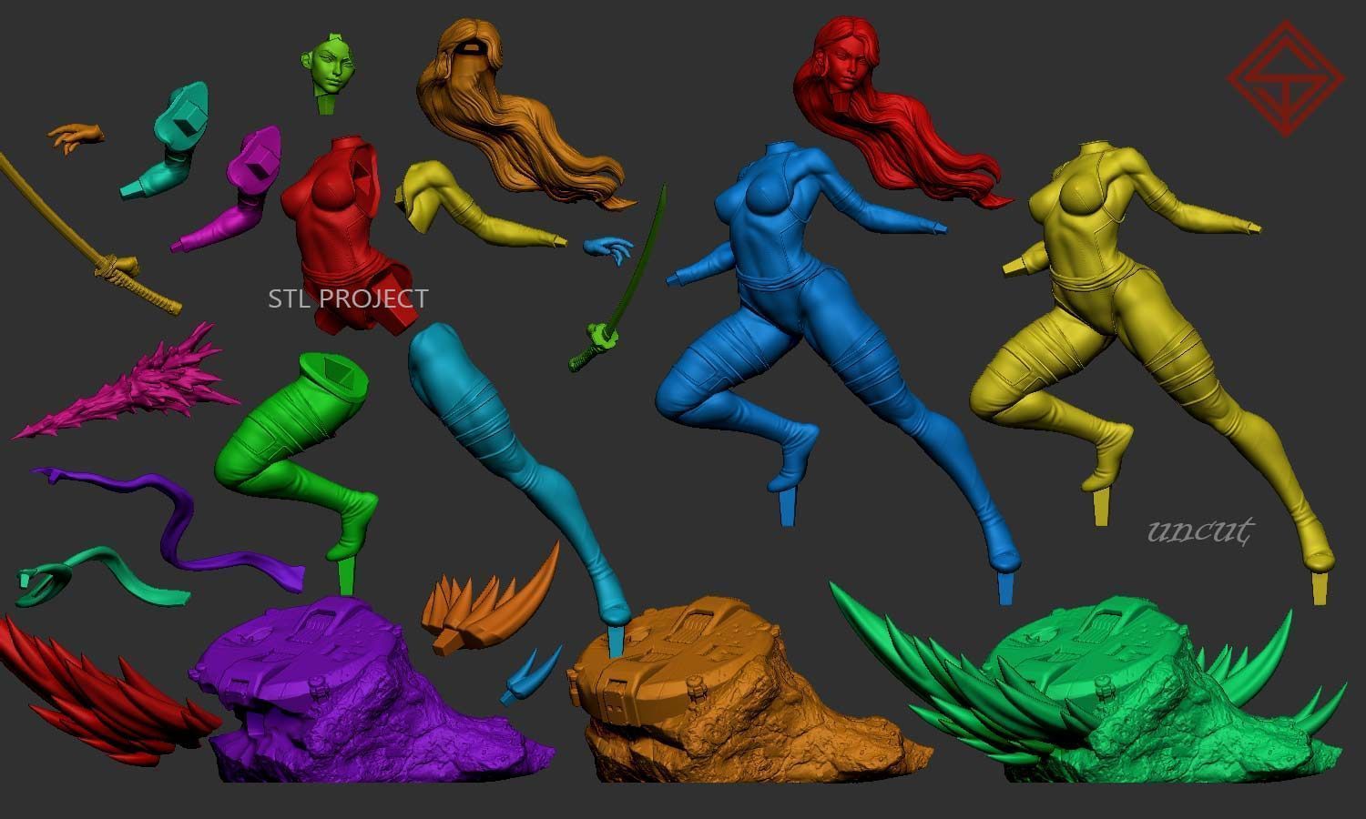 Psylocke 3D print model_3