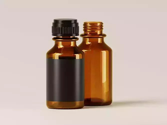 Amber Cosmetic Bottle 3D Model