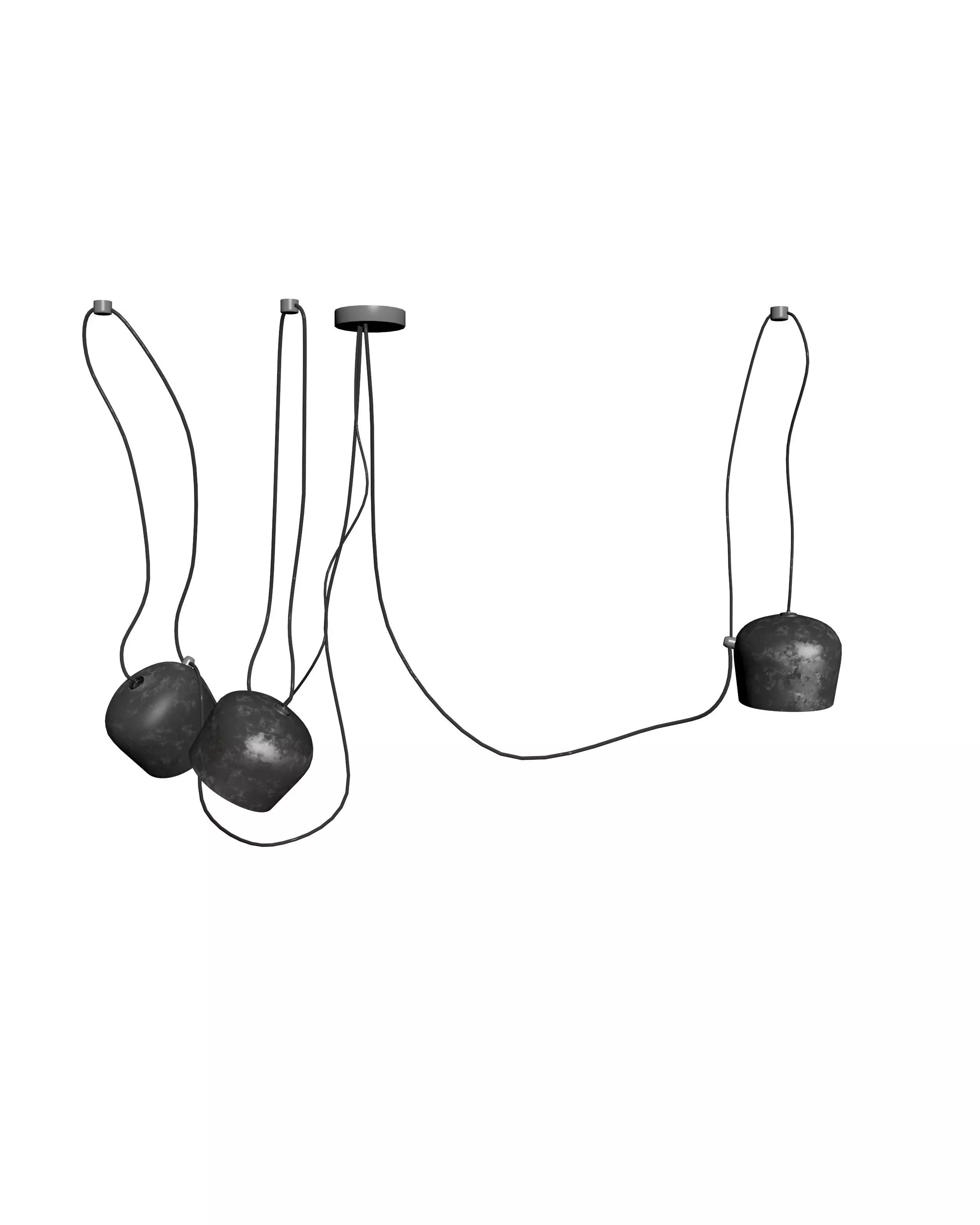 Ceiling industrial light 3D model_0