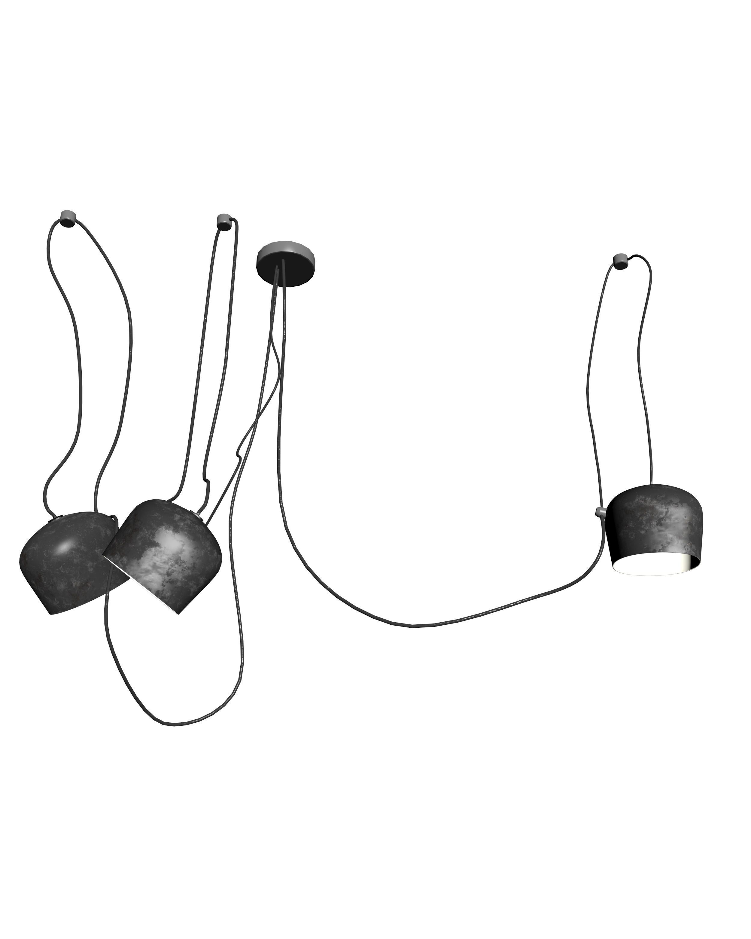 Ceiling industrial light 3D model_1