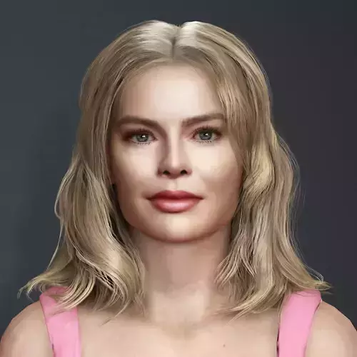 Margot Robbie Character  Low-poly 3D model
