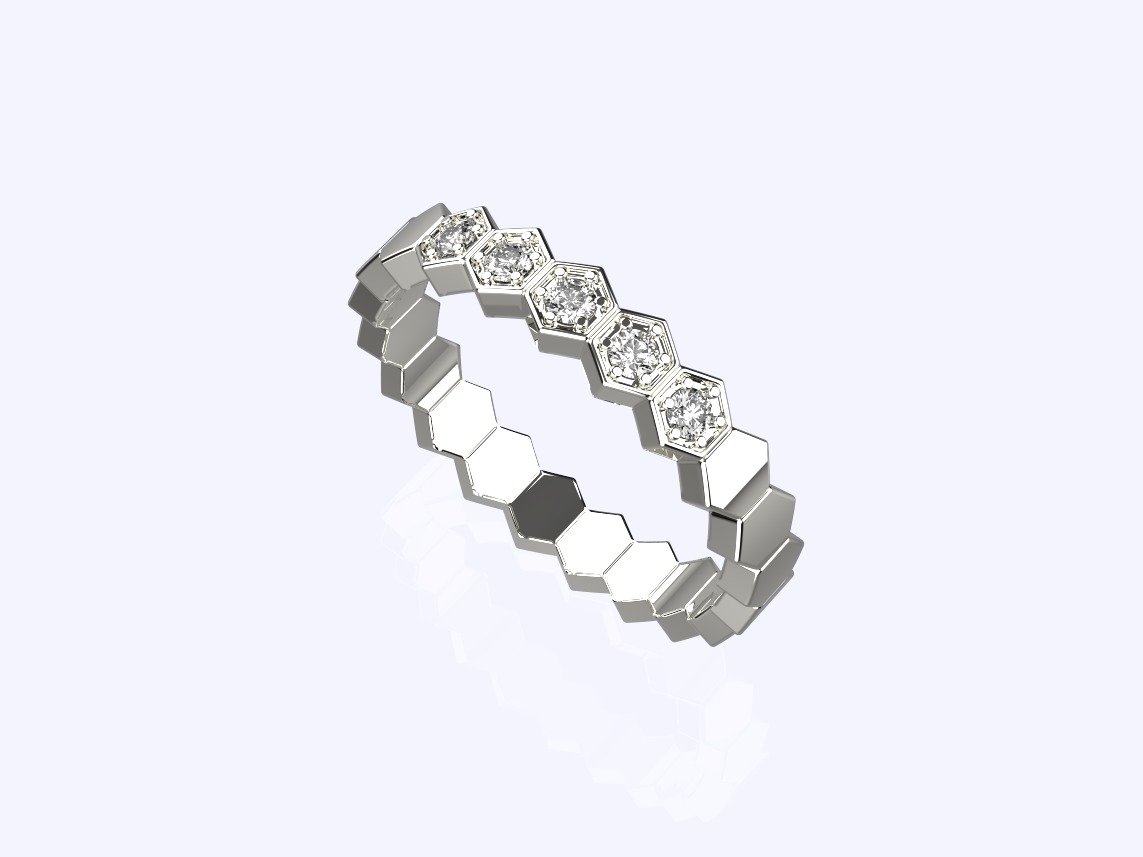 Wedding woman ring 3D print model_5