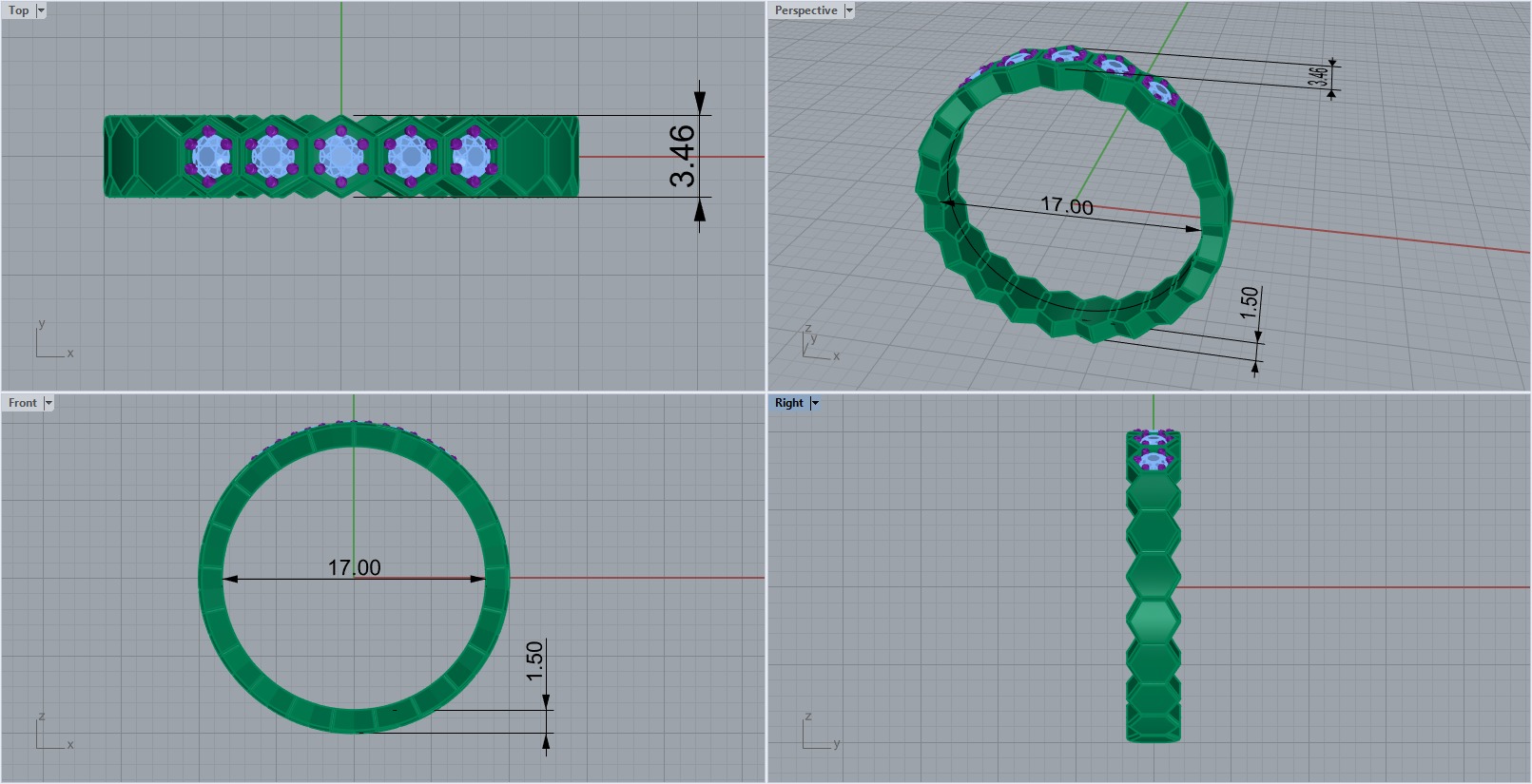 Wedding woman ring 3D print model_10
