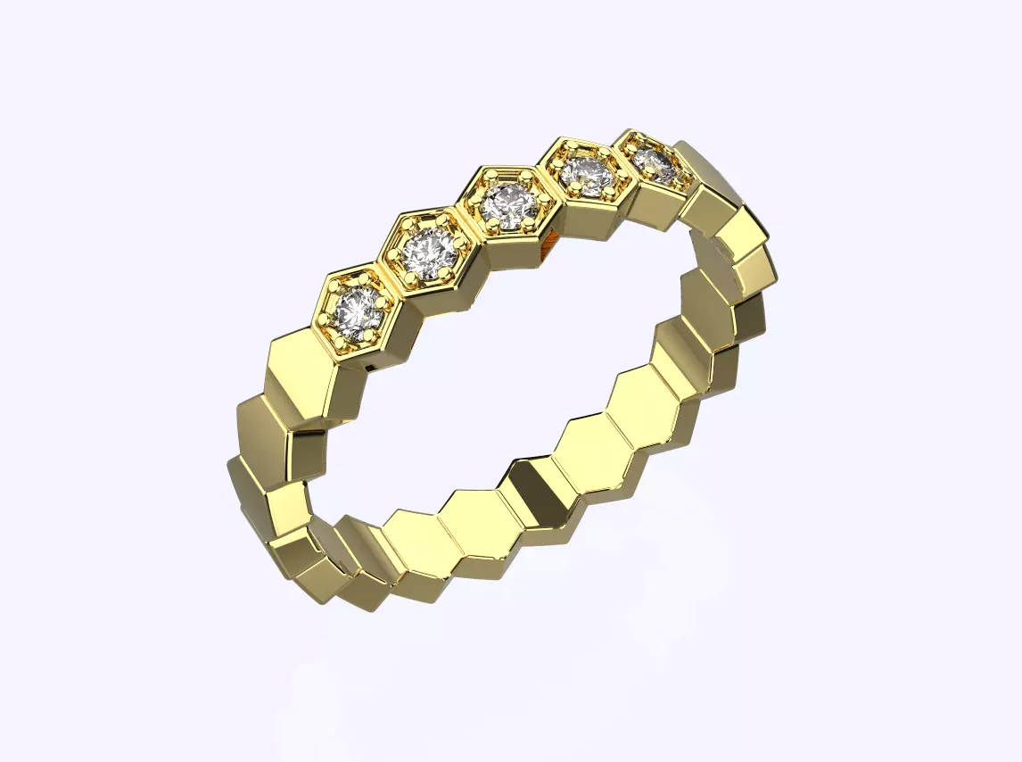 Wedding woman ring 3D print model_0
