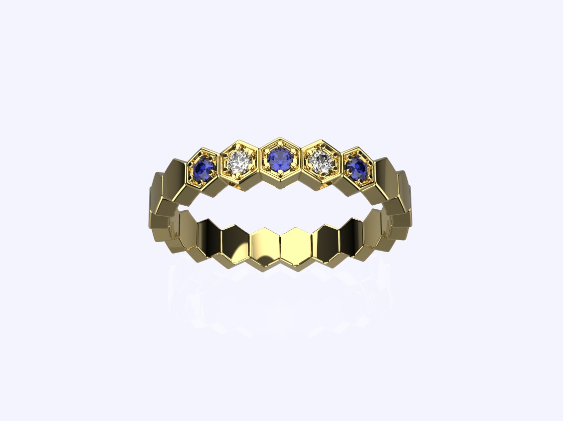 Wedding woman ring 3D print model_3