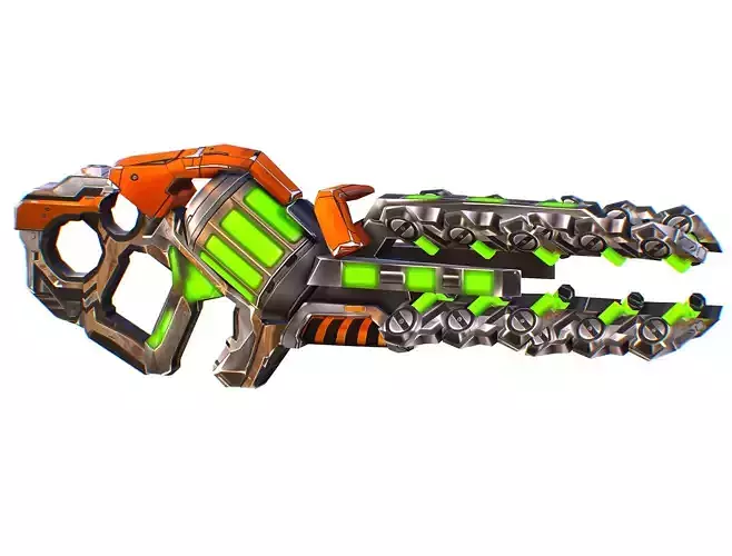 LowPoly Sci Fi Assault Heavy Machine Gun