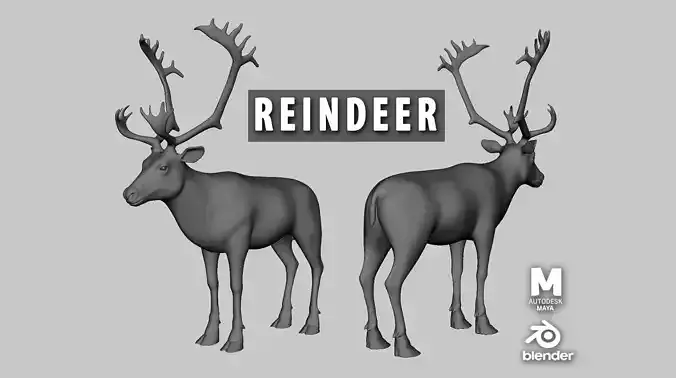 Reindeer Low-poly 3D model