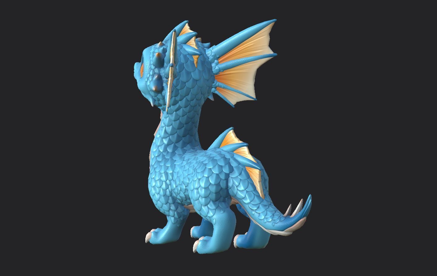 Baby Dragon Low-poly 3D model_2