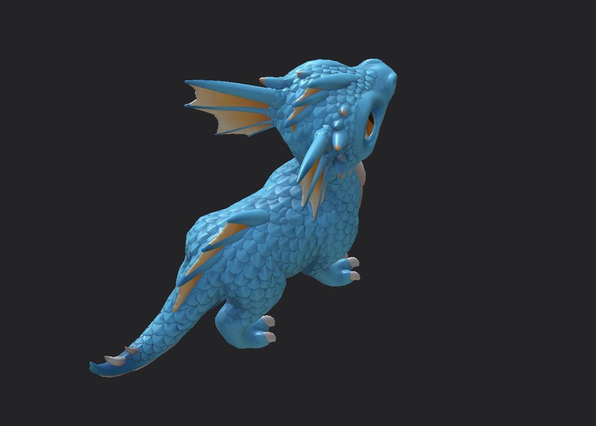 Baby Dragon Low-poly 3D model_4