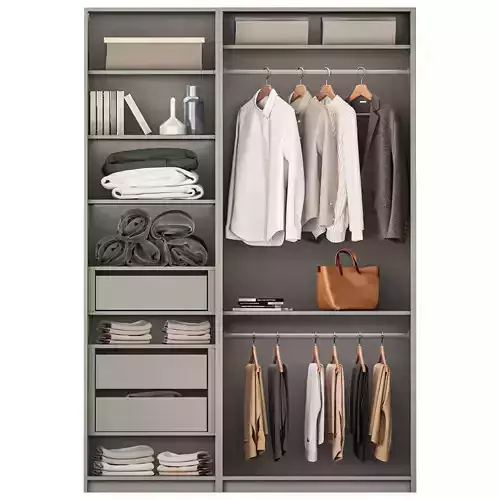 Wardrobe Closet with clothes