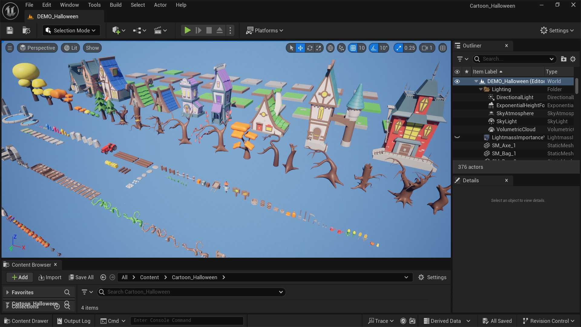 Cozy Cartoon Halloween 3D Asset Pack Low-poly 3D model_17