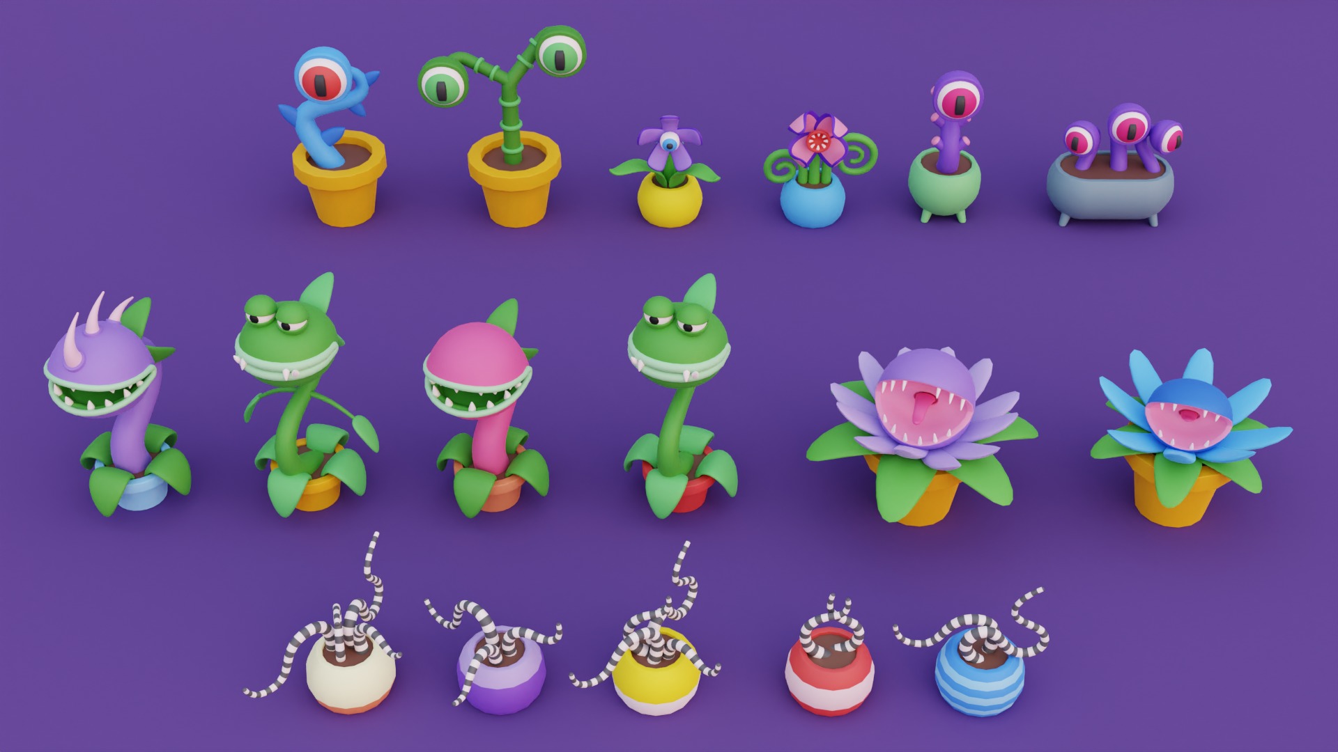 Cozy Cartoon Halloween 3D Asset Pack Low-poly 3D model_10