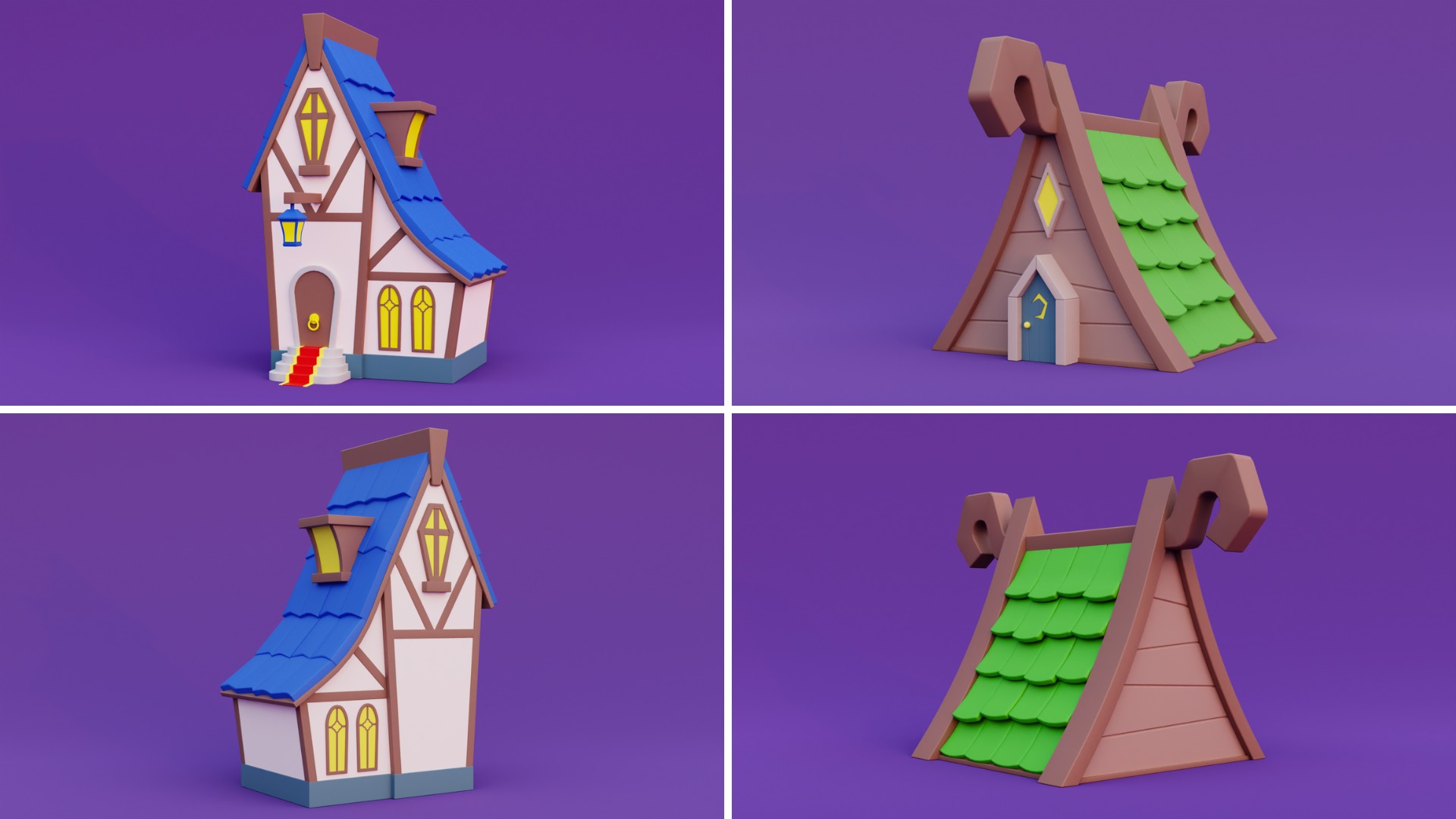Cozy Cartoon Halloween 3D Asset Pack Low-poly 3D model_3