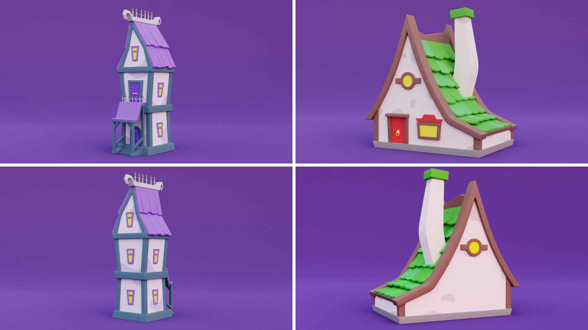 Cozy Cartoon Halloween 3D Asset Pack Low-poly 3D model_5