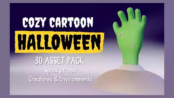 Cozy Cartoon Halloween 3D Asset Pack Low-poly 3D model
