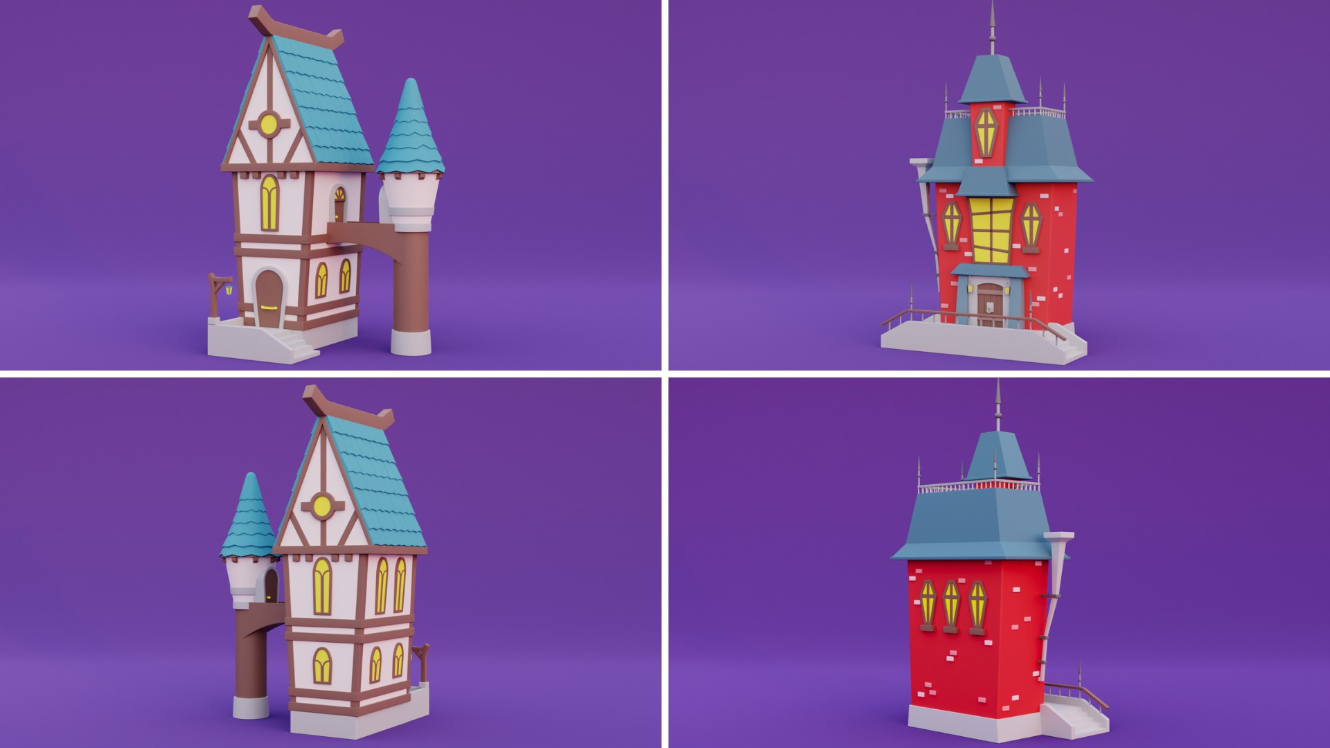 Cozy Cartoon Halloween 3D Asset Pack Low-poly 3D model_6