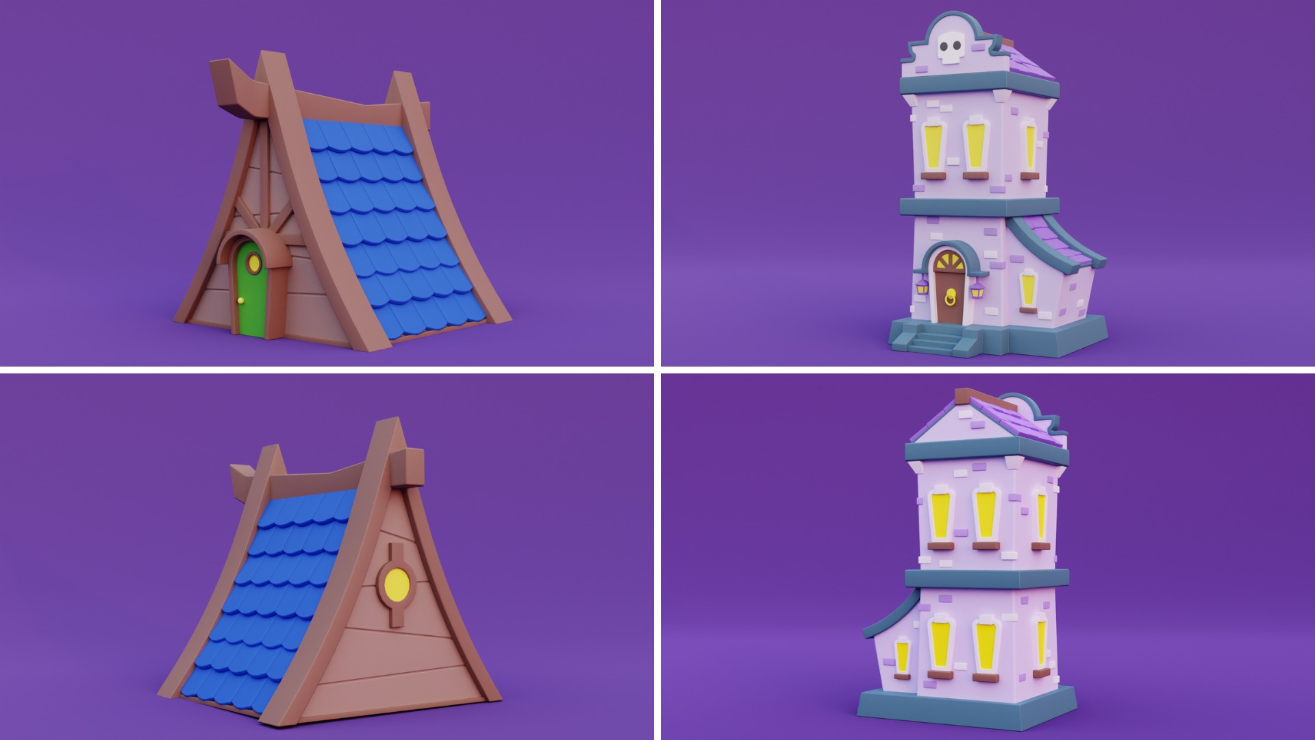 Cozy Cartoon Halloween 3D Asset Pack Low-poly 3D model_4