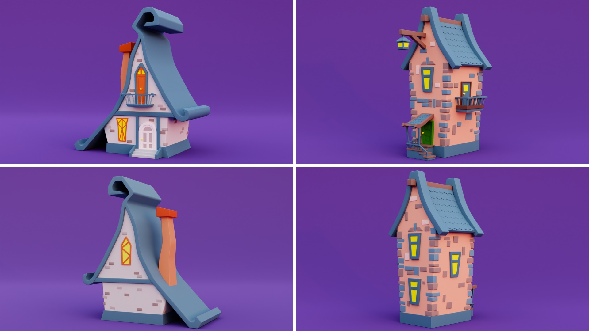 Cozy Cartoon Halloween 3D Asset Pack Low-poly 3D model_2