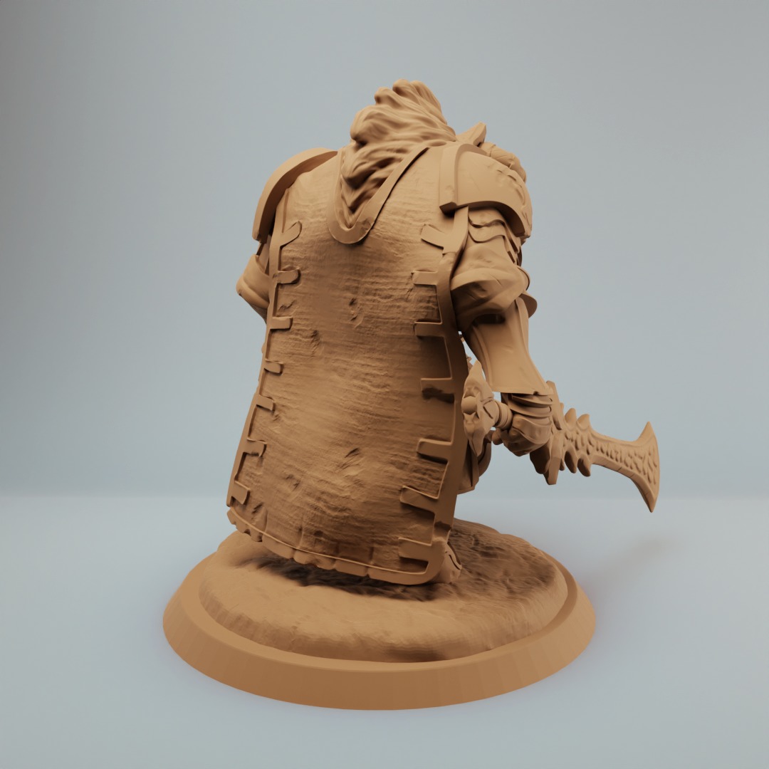 Minotaur paladin knight warrior with sword - Pre supported 3D print model_3