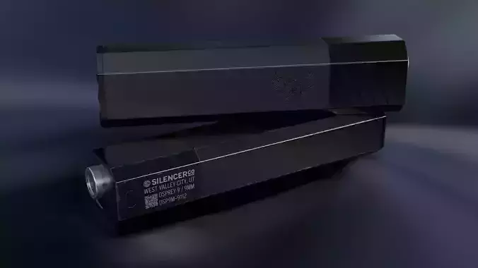 SilencerCo Osprey Suppressor Low-poly 3D model