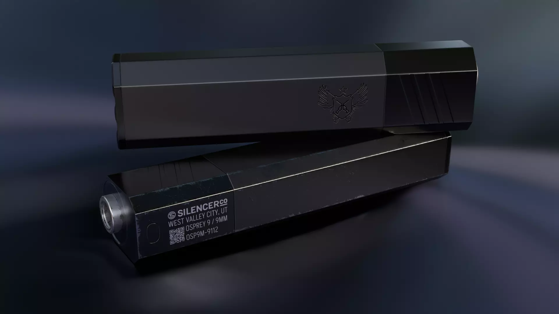 SilencerCo Osprey Suppressor Low-poly 3D model_0