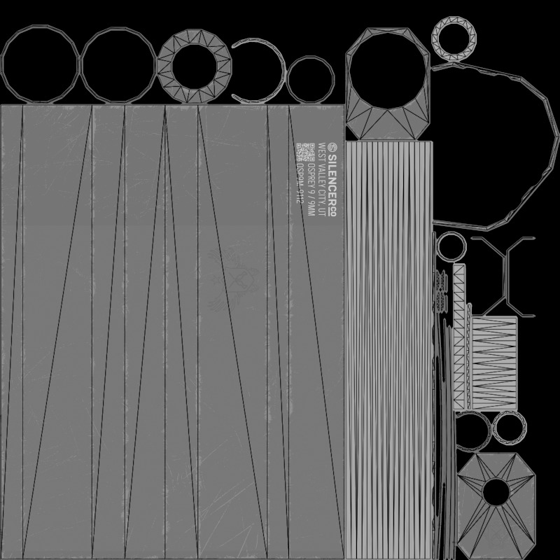SilencerCo Osprey Suppressor Low-poly 3D model_13