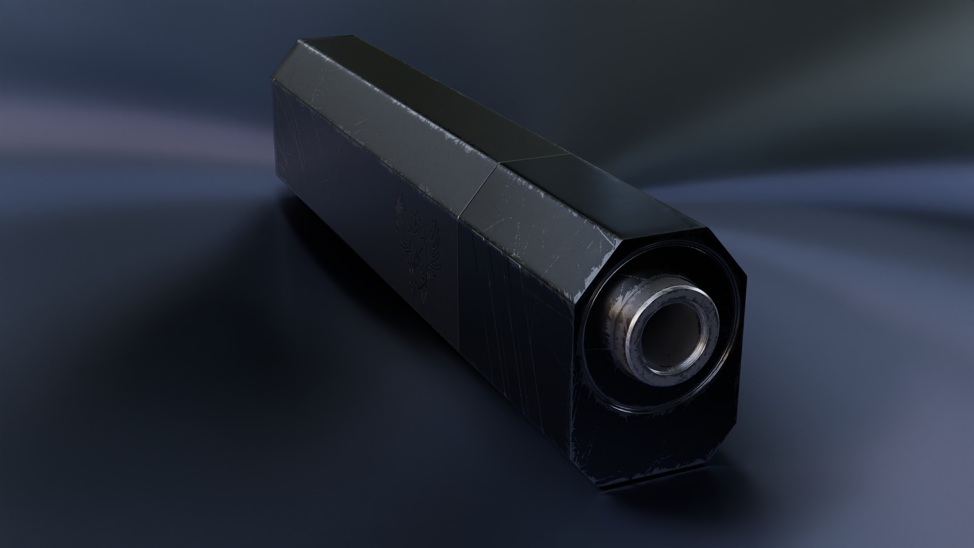 SilencerCo Osprey Suppressor Low-poly 3D model_6
