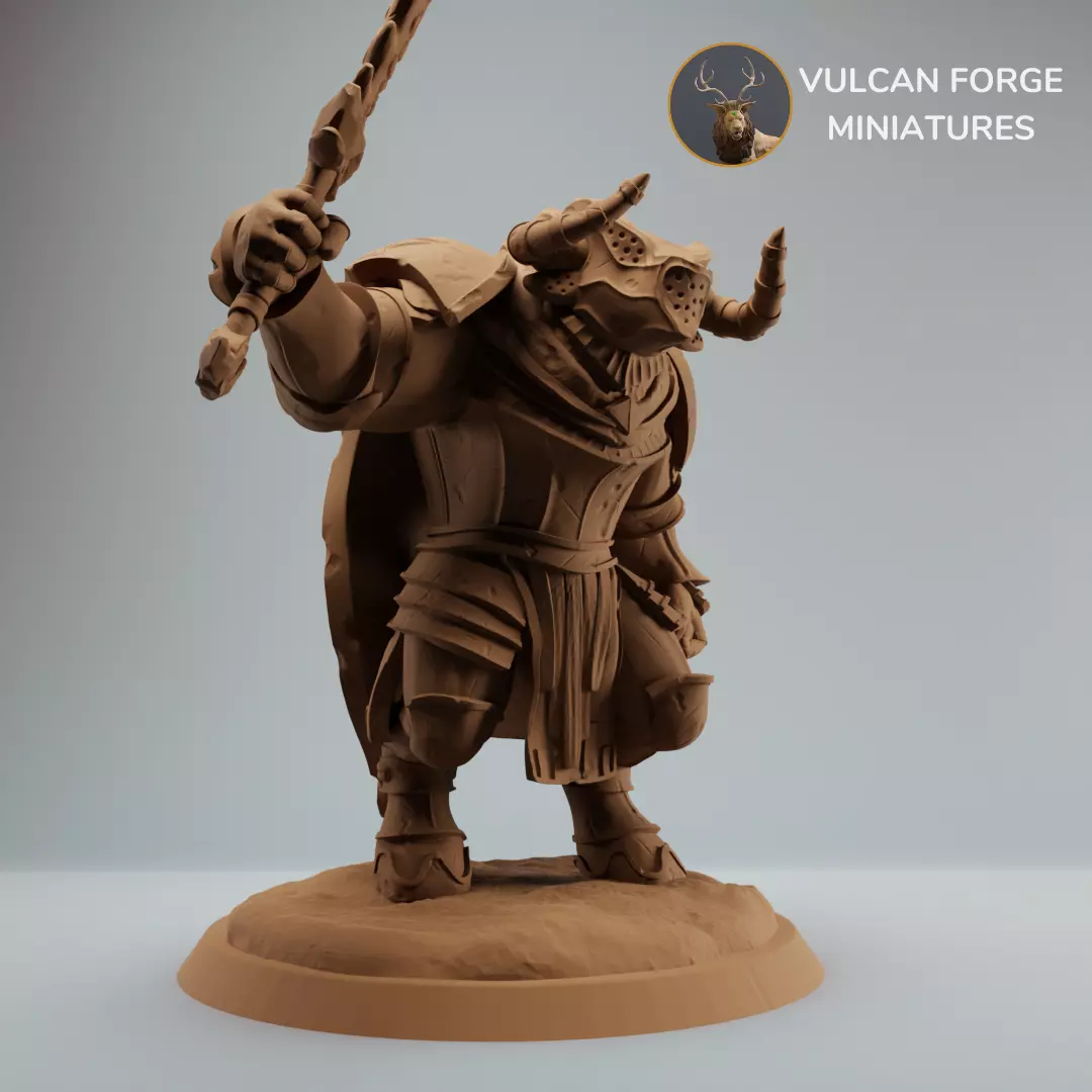 Minotaur paladin knight warrior with sword - Pre supported 3D print model