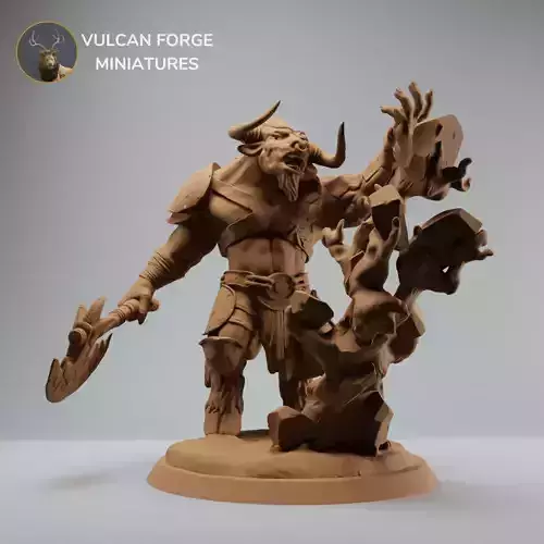 Minotaur elemental warrior with axe - Pre supported