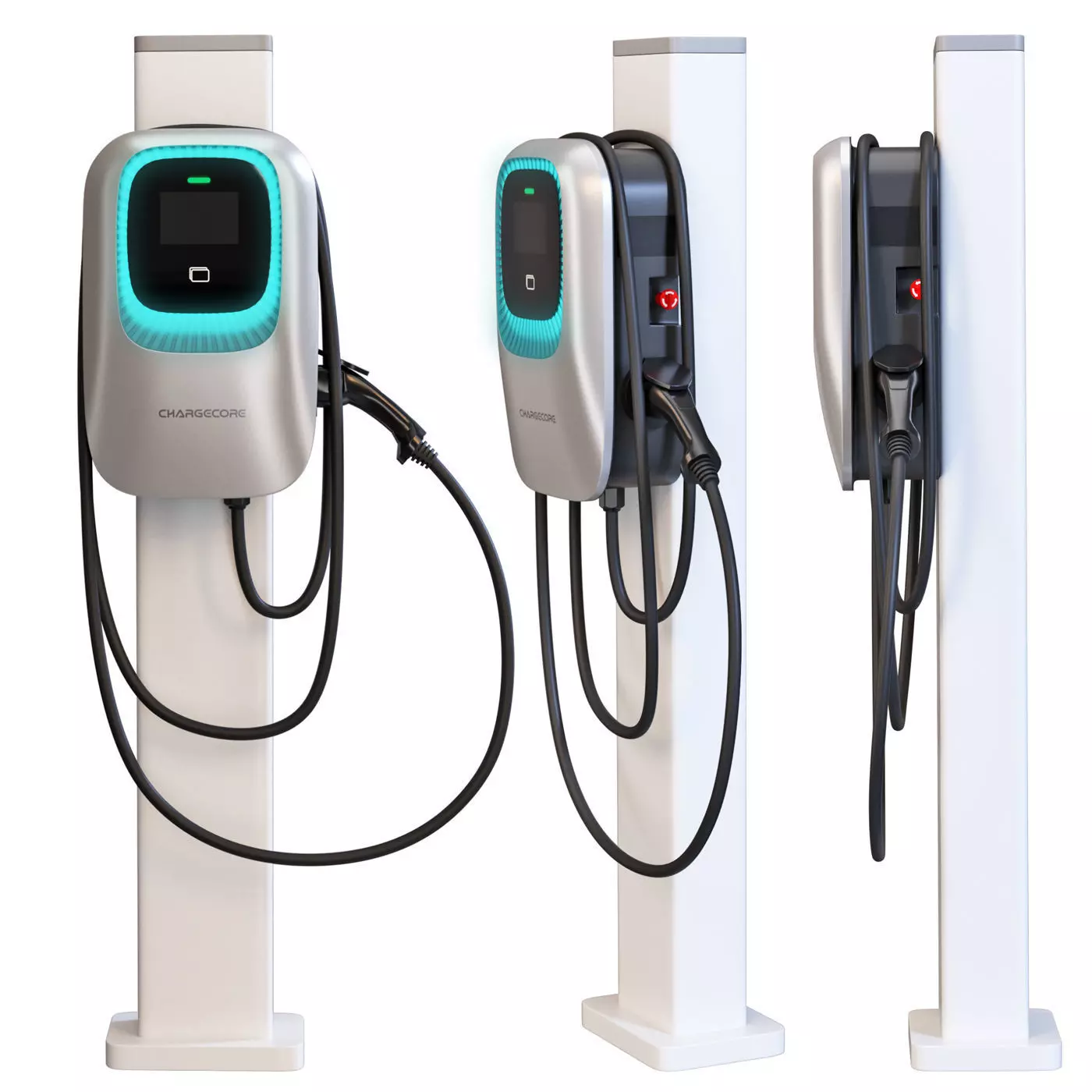 Chargecore Electric Vehicle Charging Station 3D model