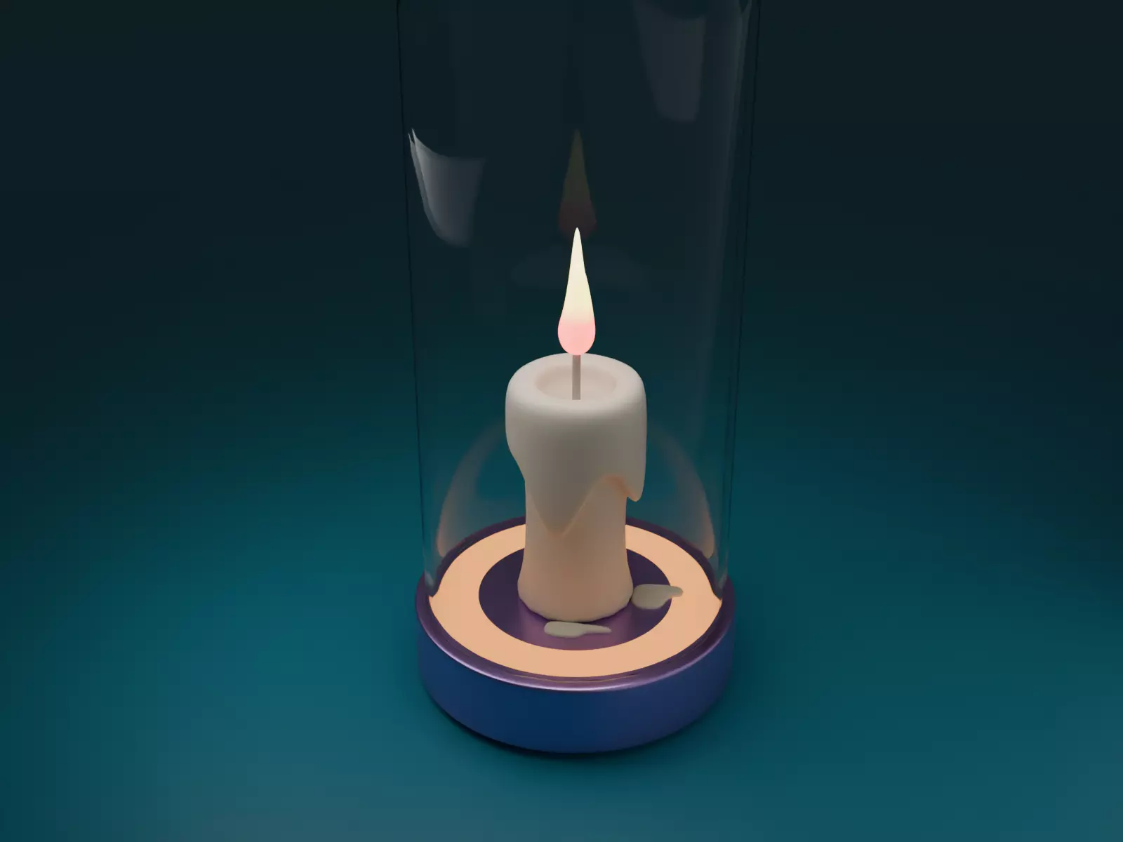 candle flame art smoke 3D model