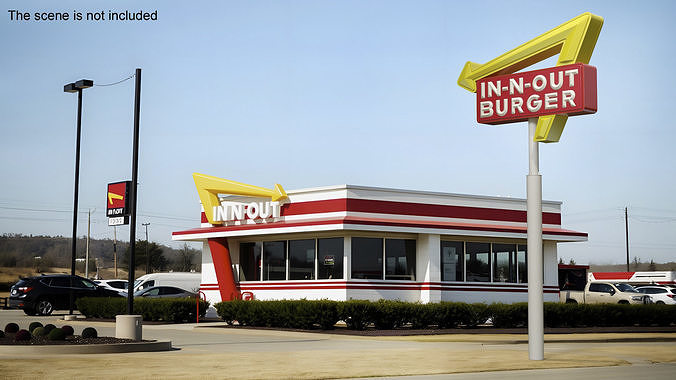 In N Out Burger Pole Sign 3D model