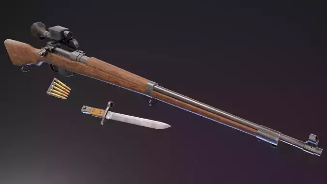 Ross Rifle MK3 Low-poly 3D model