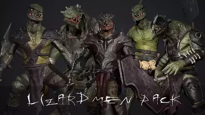 Lizardmen pack 3D Model Collection
