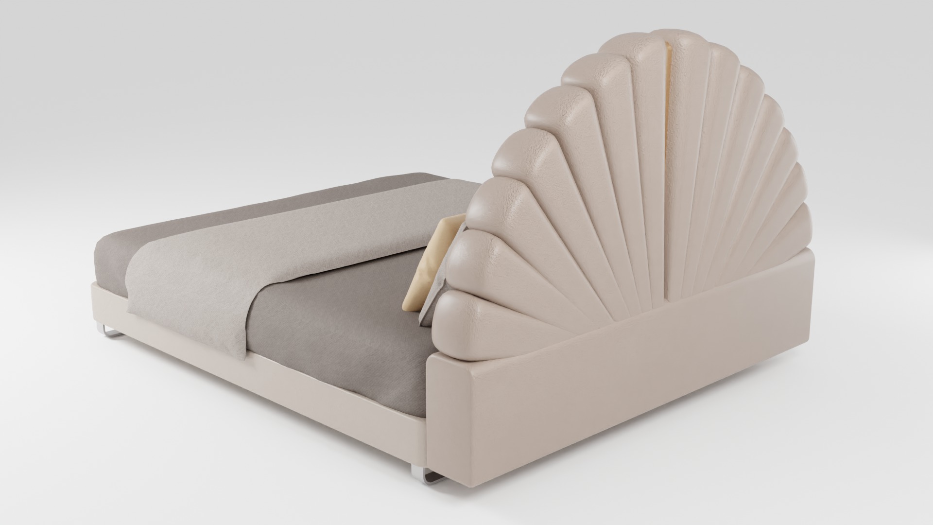 Bed in French classic style with modern design 3D model_3