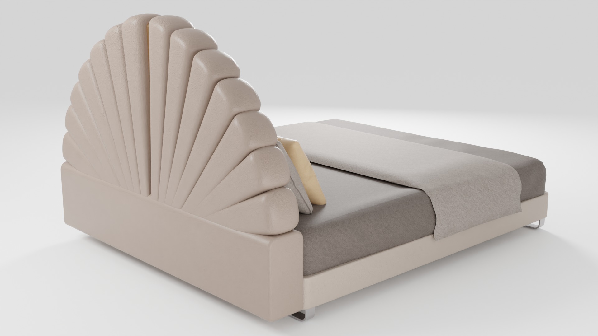 Bed in French classic style with modern design 3D model_2