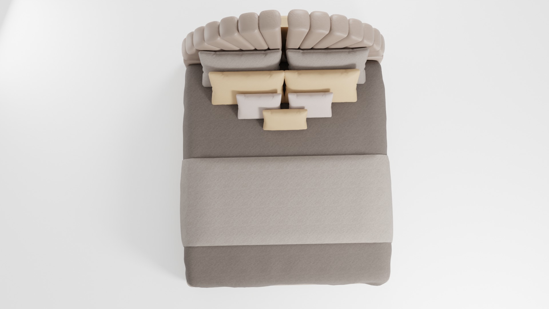 Bed in French classic style with modern design 3D model_5