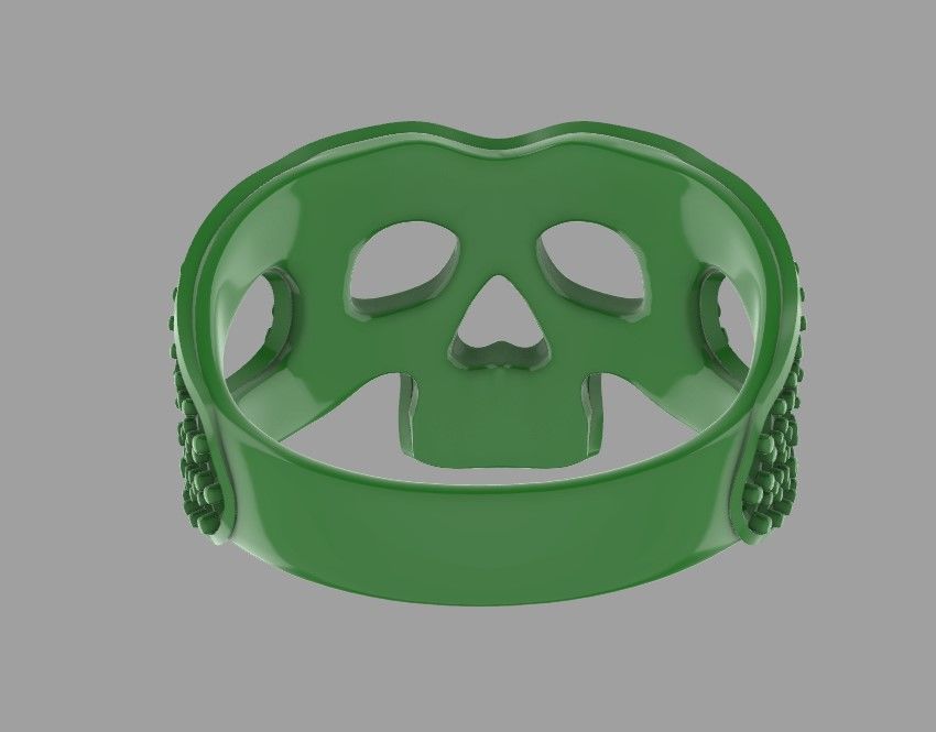 Icebox style Skull Ring v1 3D print model_2