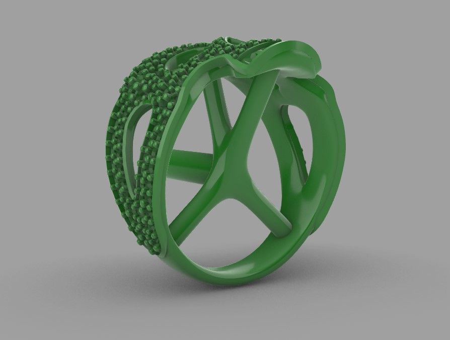 Icebox style Skull Ring v1 3D print model_3