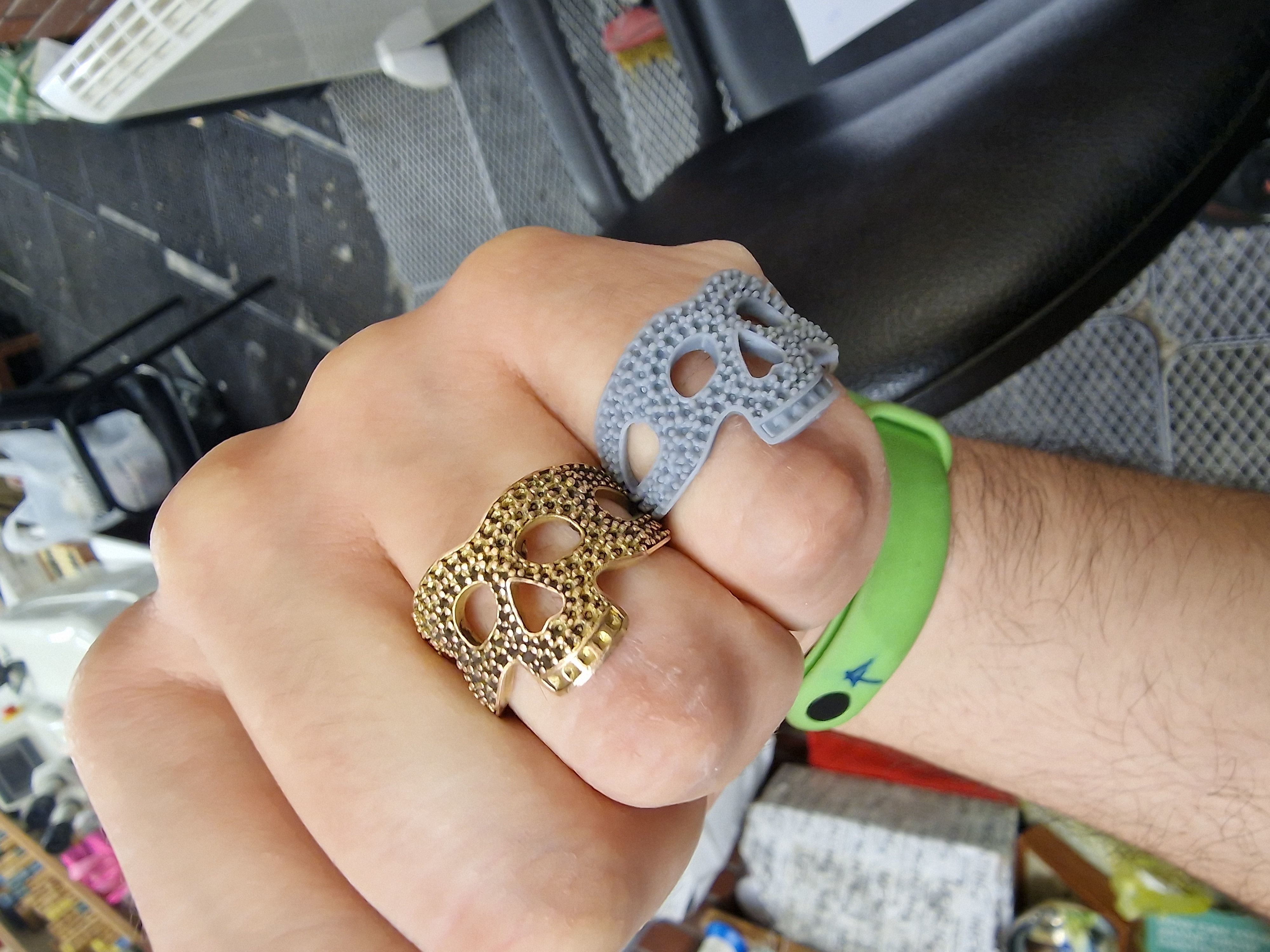 Icebox style Skull Ring v1 3D print model_9