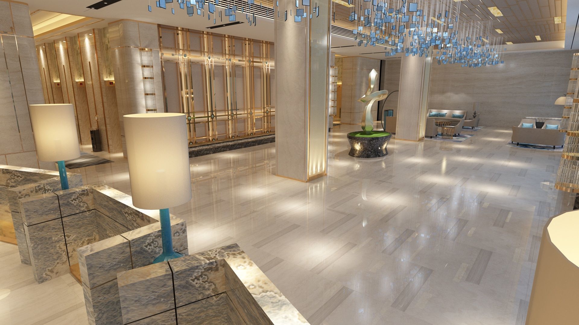 The Hotel Lobby 8 3D model_3