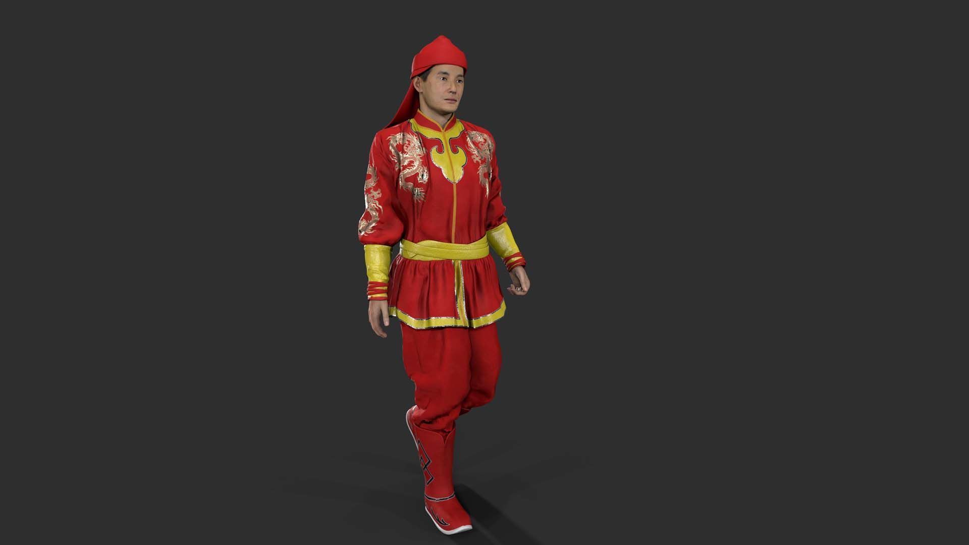 Chinatown kid Low-poly 3D model_5